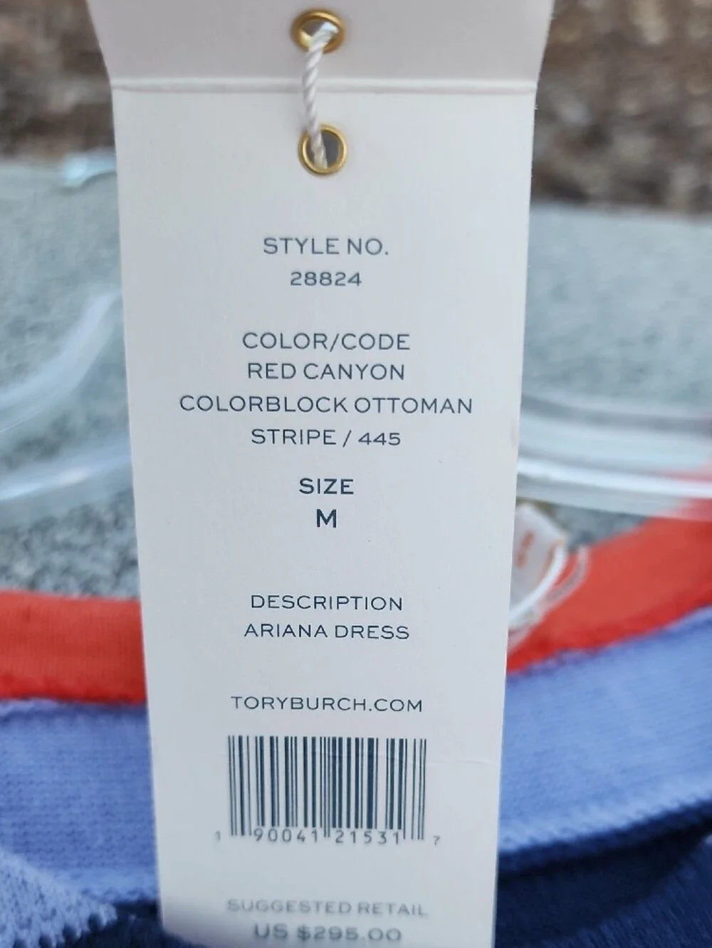 Tory Burch Ariana Sleeveless Racerback Tank Dress  in Navy, Coral & Light Blue